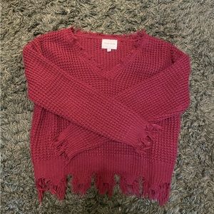 Cropped v-neck sweater, size small